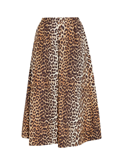 GANNI — leopard-print midi skirt
