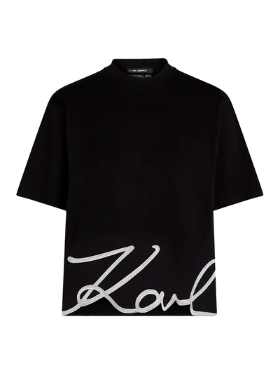 Karl Lagerfeld — Signature-hem T-shirt