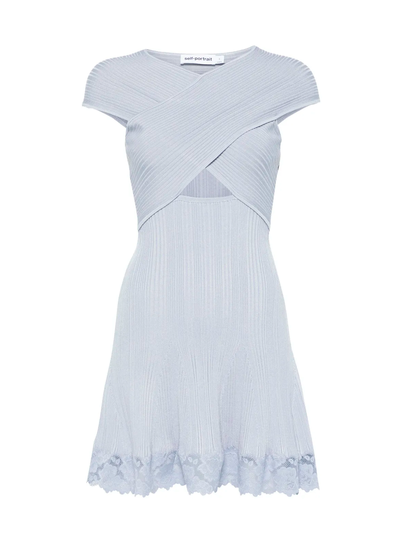 Self-Portrait — lace-hem mini dress